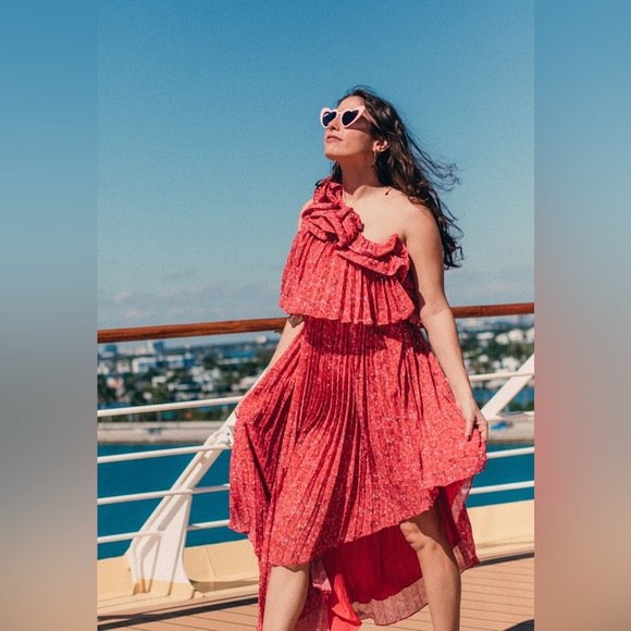 Amur Pleated One Shoulder Dress - Picture 6 of 10